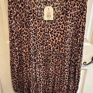 Wonderly Brown Black Dolman Sleeve V-Neck Dress